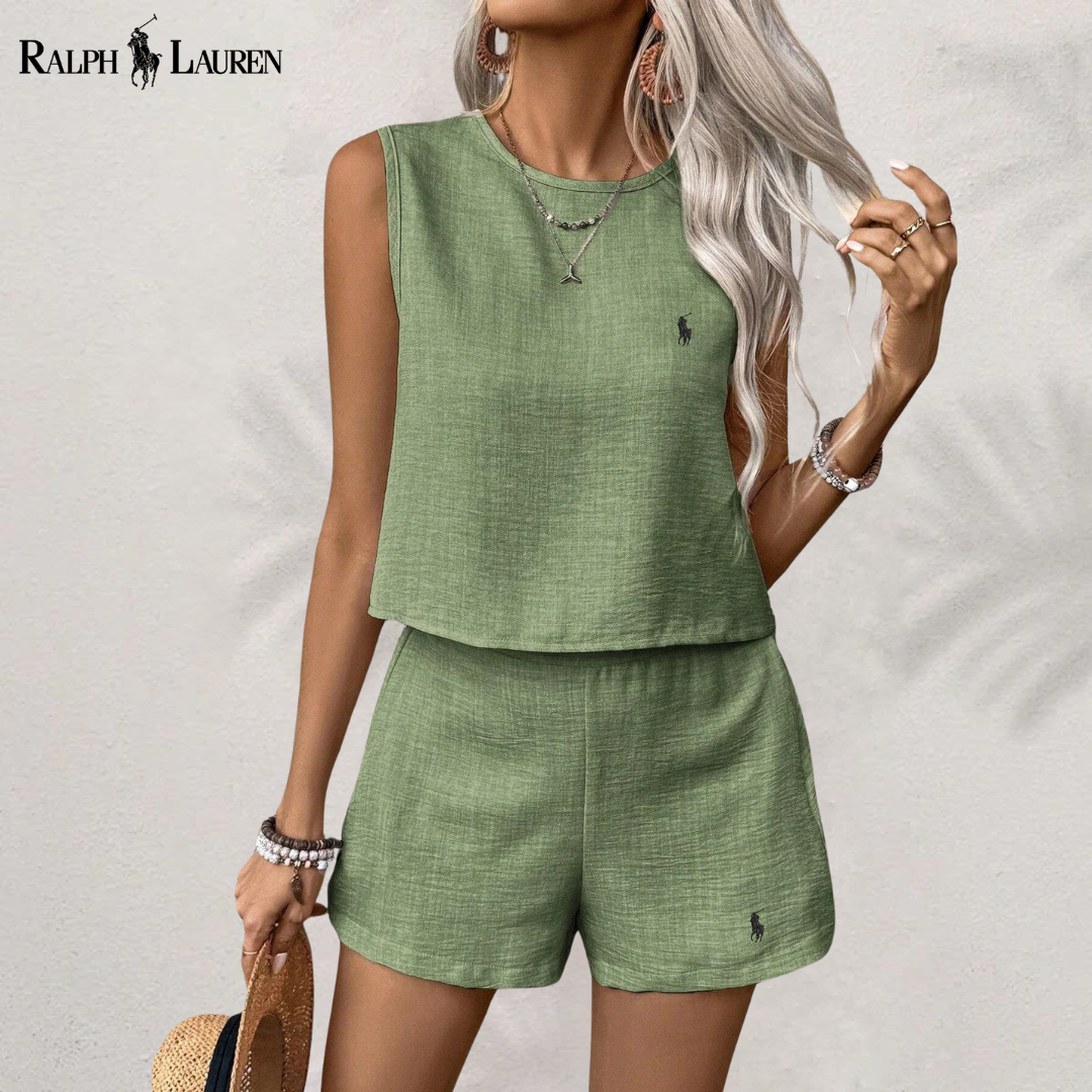 [Aprovecha 1, Recibe 2] Conjunto Completo de Lino Serenity de Dos Piezas por R. Ꮮаᴜгеn + Sombrero de Sol R. Ꮮаᴜгеn Incluido