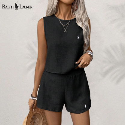 [Aprovecha 1, Recibe 2] Conjunto Completo de Lino Serenity de Dos Piezas por R. Ꮮаᴜгеn + Sombrero de Sol R. Ꮮаᴜгеn Incluido
