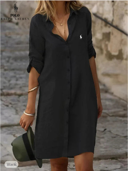 Vestido Camisero de Lino y Algodón – Esencial de Verano