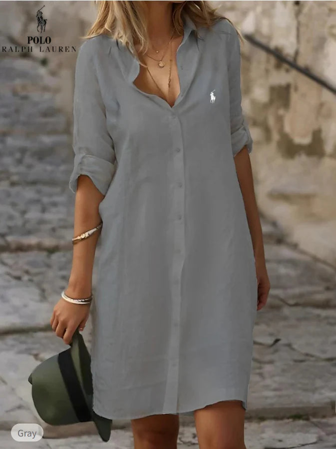 Vestido Camisero de Lino y Algodón – Esencial de Verano