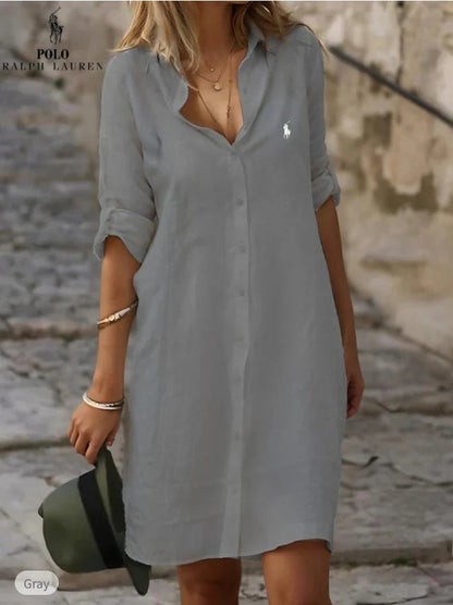 Vestido Camisero de Lino y Algodón – Esencial de Verano
