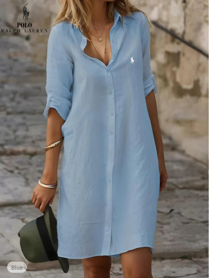 Vestido Camisero de Lino y Algodón – Esencial de Verano