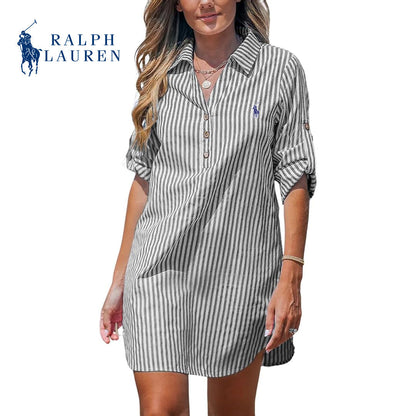 Ralph Lauren - Vestido Camisón de Rayas para Mujer